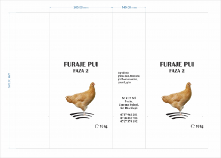 Furaje Pui - Furaj Pui Faza 2 negranulat 800kg