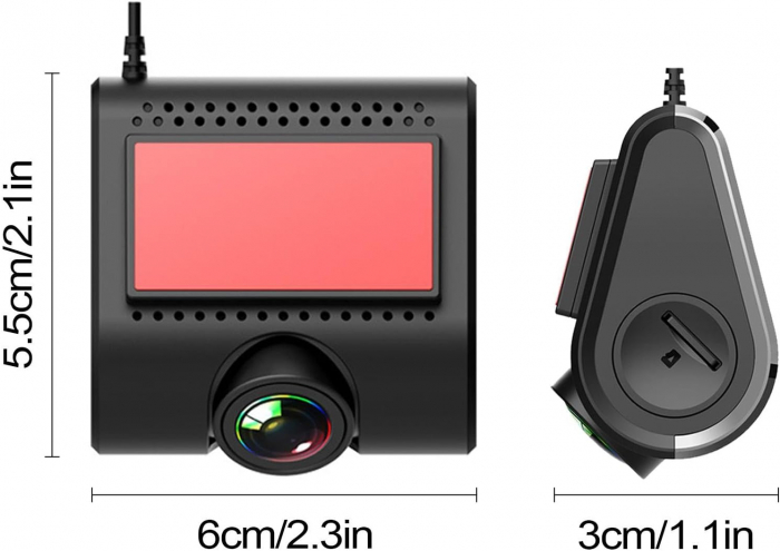Cameră Auto Față-Spate Inteligranta 1080p USB cu Sistem ADAS și unghi larg 140° [2]