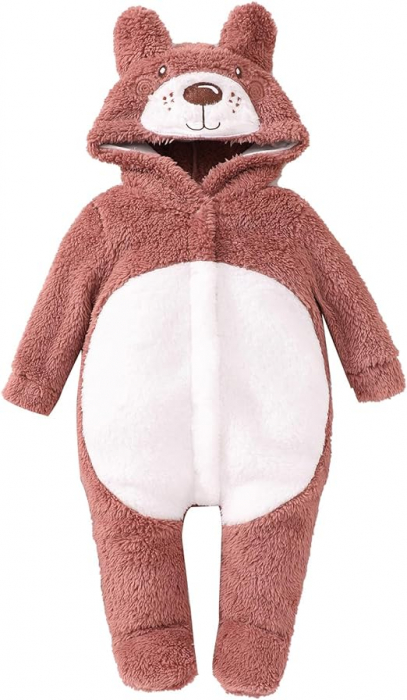 Costum salopeta bebelus, forma urs maro, plus, 59 cm, 6 - 9 luni [3]