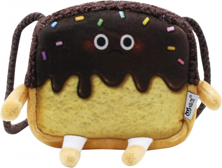 Geanta din plus, de umar, forma toast fericit, 14 x 14 cm [3]
