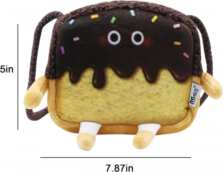 Geanta din plus, de umar, forma toast fericit, 14 x 14 cm [6]