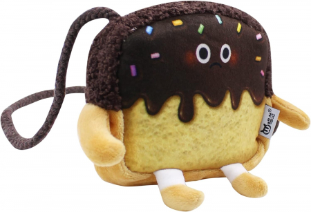 Genti - Geanta din plus, de umar, forma toast fericit, 14 x 14 cm