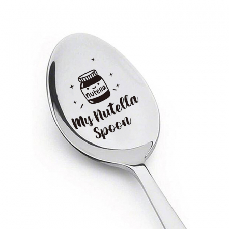 Toate Produsele - Lingura gravata cu inscriptie Nutella, pentru desert, material inox