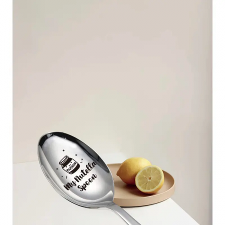Lingura gravata cu inscriptie Nutella, pentru desert, material inox [6]