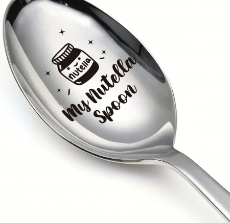Lingura gravata cu inscriptie Nutella, pentru desert, material inox [1]