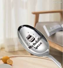 Lingura gravata cu inscriptie Nutella, pentru desert, material inox [3]