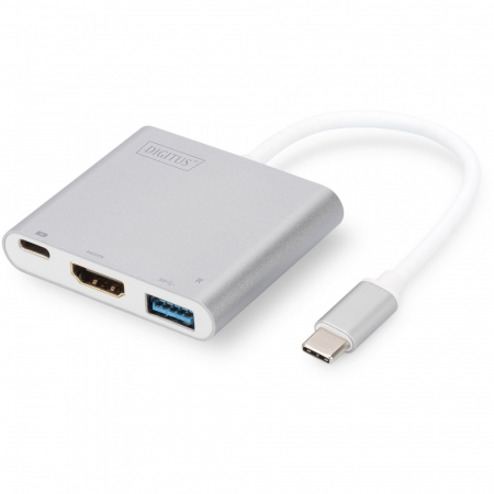 Alte accesorii video - Adaptor USB 3.0 tip "C" - HDMI multiport, 4K, Power delivery, Digitus