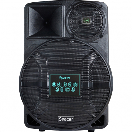 Boxe - Boxa Portabila Spacer Lion, 120W, Bluetooth, USB, microSD, Negru