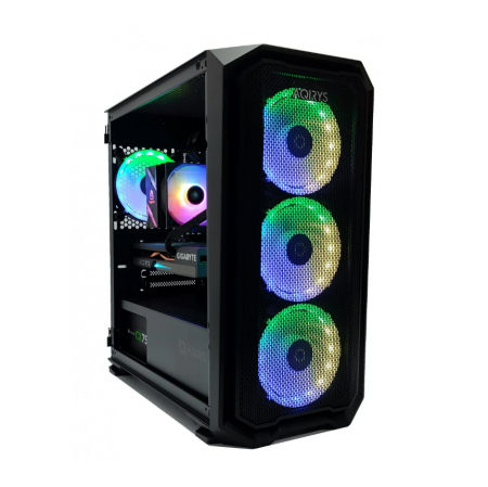 Calculatoare GAMING - Calculator Gaming Intel Coffee Lake Core i5 9500, 32GB DDR4, NVME 512GB + 2TB HDD, video GIGABYTE GeForce RTX 3060 Ti EAGLE OC LHR 8GB GDDR6 256-bit , Telecomanda ARGB