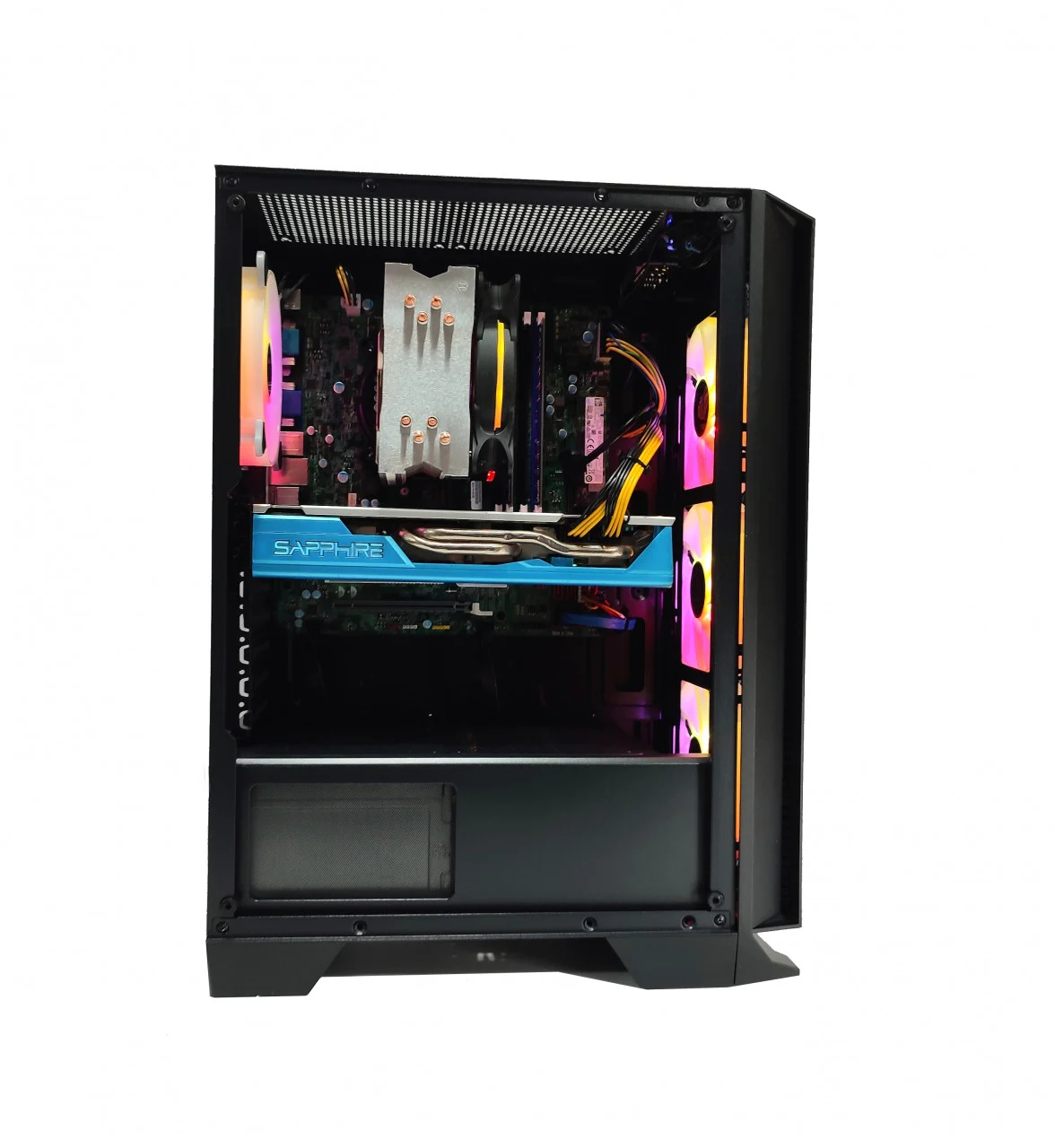 Calculatoare Desktop - Calculator Gaming Intel Skylake Core i7 6700, 16GB DDR4, SSD NVME 512GB + 1TB HDD, video Sapphire NITRO+ RX 590 GME Special Edition 8GB GDDR5 256-bit, Telecomanda ARGB