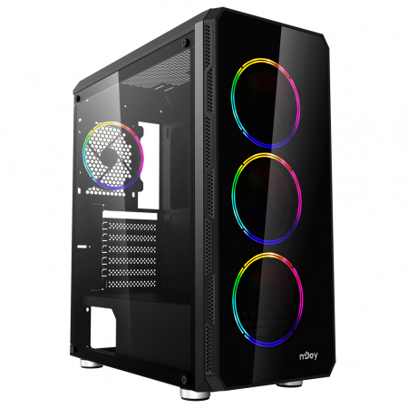 Carcasa nJoy Acrux, Middle Tower, ATX, fara sursa, Black Carcase - Carcasa nJoy Acrux, Middle Tower, ATX, fara sursa, Black