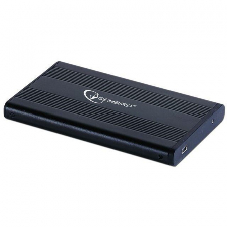 Rack Hard-disk - HDD enclosure Gembird for 2.5'' SATA - USB 2.0, Aluminium, Black