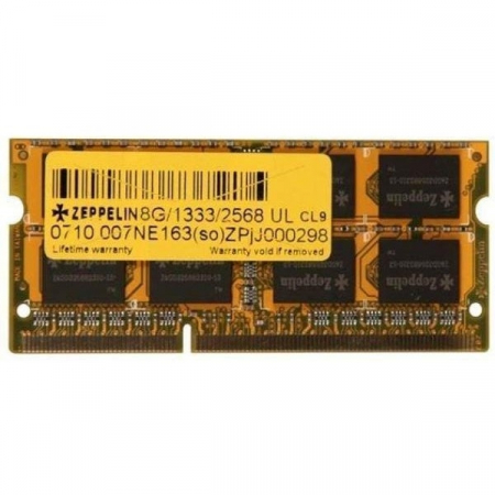 Memorie Notebook DDR3 Zeppelin ZE-SD3-8G1333, 8GB, 1333MHz Laptopuri / Notebook-uri - Memorie Notebook DDR3 Zeppelin ZE-SD3-8G1333, 8GB, 1333MHz