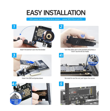 Placă adaptor JEYI M.2 NVME SSD la PCIe 4.0 x1, placă de expansiune 2280 SSD PCIE X1 pentru PC desktop, PCI-E GEN4 16Gbps viteză completă SK1 [2]