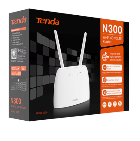 Retelistica - Router Wireless 4G LTE cu cartela SIM 300 MB/s TENDA 4G680