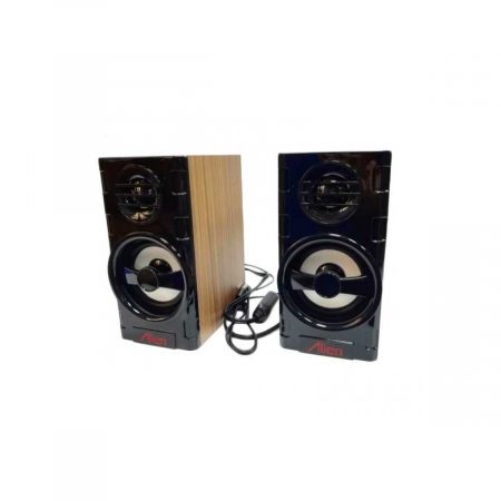 Boxe - Set 2 boxe conectare USB, 6W, cu carcasa din lemn