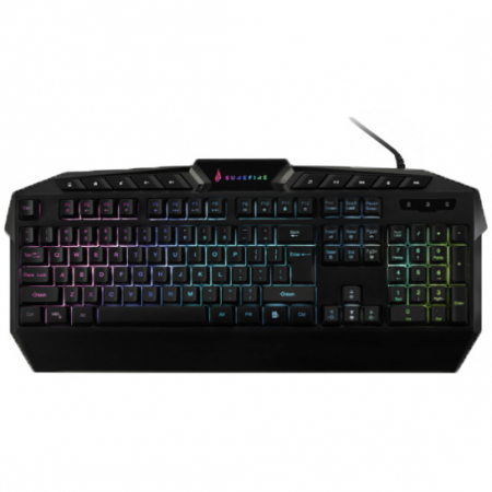 Retelistica - Tastatura gaming Surefire KINGPIN RGB, cu fir, full size, 25 taste Anti-ghosting