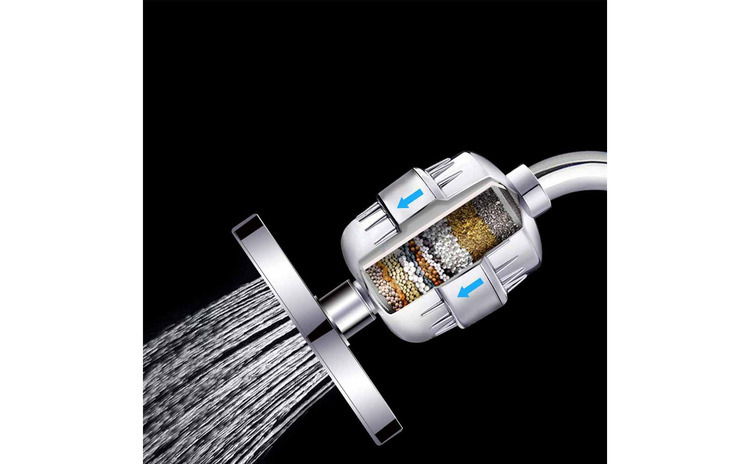 Filtru de apa pentru dus cu 15 stagii de filtrare si KDF elimina clorul metalele grele mirosurile neplacute calmeaza pielea sensibila [1]
