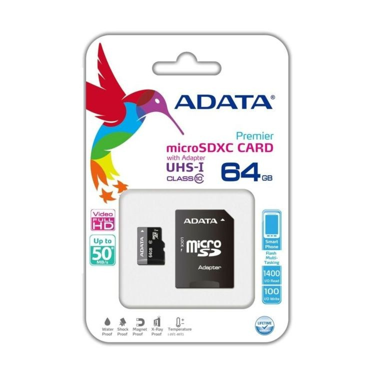 ADATA CARD MICROSD Clasa 10 +ADAPTOR ADATA 64 GB [1]