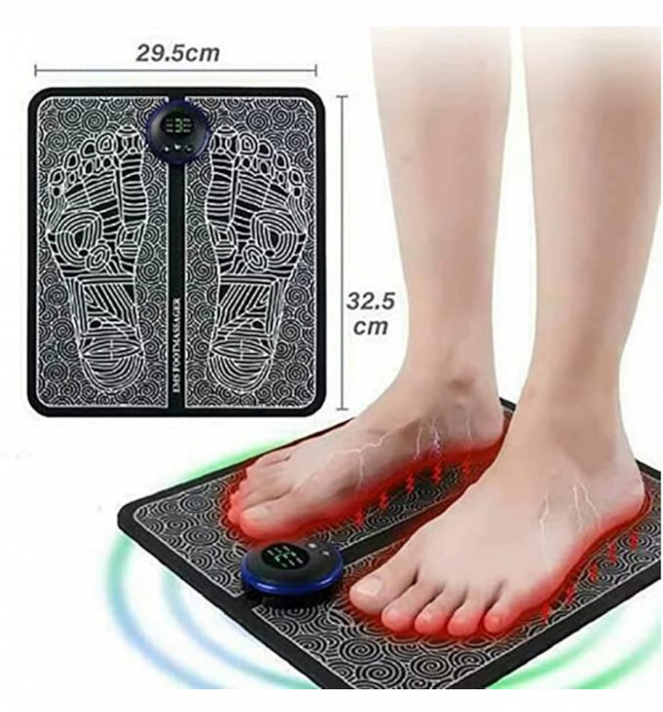 Aparat Masaj Picioare ALG™, Incarcare USB, Electrostimulare,Imbunatatirea Circulatiei, Negru/Alb, 19 niveluri de intensitate [3]