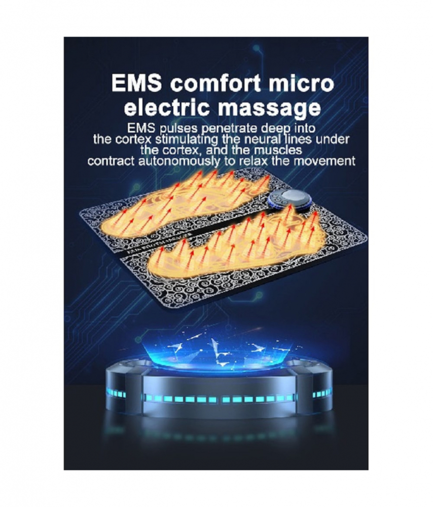 Aparat Masaj Picioare ALG™, Incarcare USB, Electrostimulare,Imbunatatirea Circulatiei, Negru/Alb, 19 niveluri de intensitate [7]
