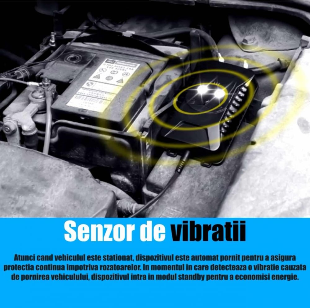 Aparat Profesional Repelent cu Ultrasunete ALG™ 2 in 1 pentru auto si casa cu lumini intermitente, anti rozatoare, anti sobolani, anti insecte, frecventa 18kHz-36kHz, acoperire extinsa 360°, Negru Mat [5]