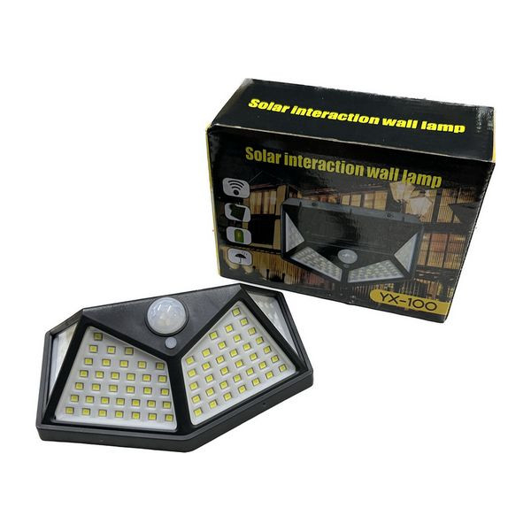 Aplica solara cu LED, cu senzor de miscare, 3 moduri de iluminare, neagra [4]