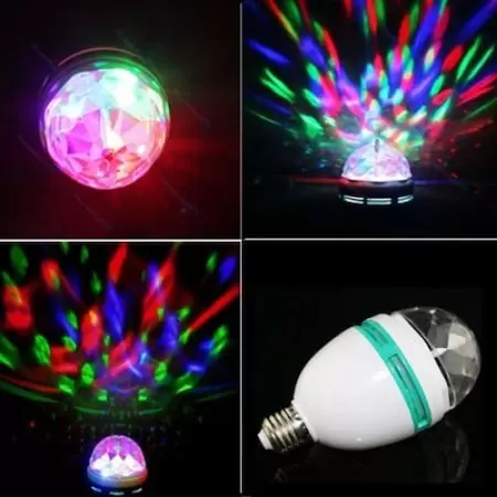 Bec disco, rotativ, multicolor, cu LED, 3W [5]