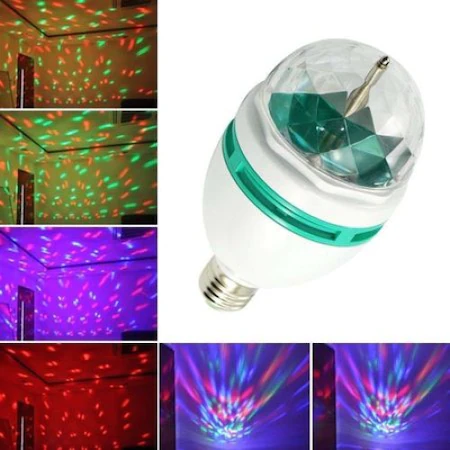 Bec disco, rotativ, multicolor, cu LED, 3W [4]