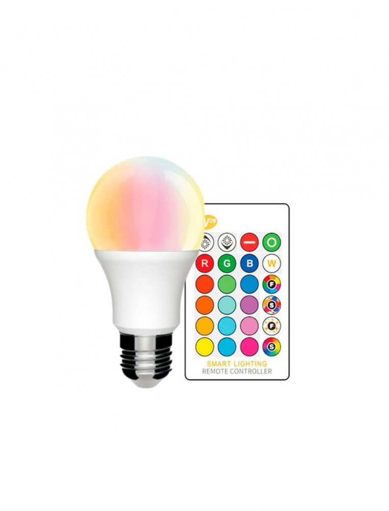 Bec LED RGB cu Telecomanda, Lumina Reglabila, 10 W, 16 Culori, 4 Tipuri de Jocuri de Lumini [3]
