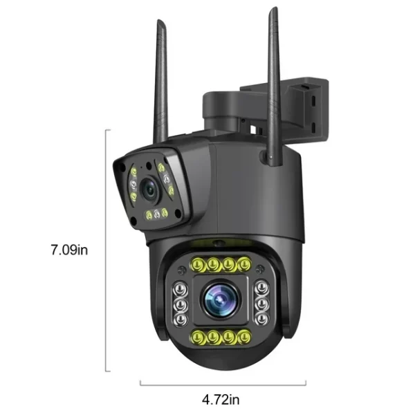 Camera de Supraveghere IP Dubla Inteligenta 360, 4G, cablu lan 4K, 8 MP. 1080P, Zoom Optic 10X, Detectie Miscare si Urmarire, Night Vision, Rezistenta la Apa, Interior/Exterior, Alerta Miscare, Aplica [3]