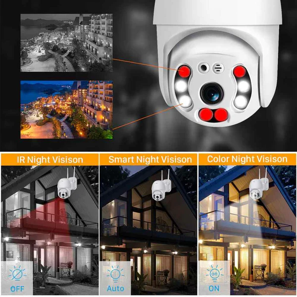 Camera de Supraveghere Wireless ALG™ , 5MP,Interior/Exterior 2 Antene,Rezista la ploaie si inghet,Senzori de miscare,Alarma acustica si luminoasa,Vedere Live pe telefon,Alb [5]