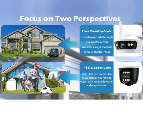 Camera Smart ALG™, 8 Megapixeli, Conexiune Wifi, 2 Lentile, Vizualizare Live In Aplicatie, Interior/Exterior, IP66 Protectie [4]