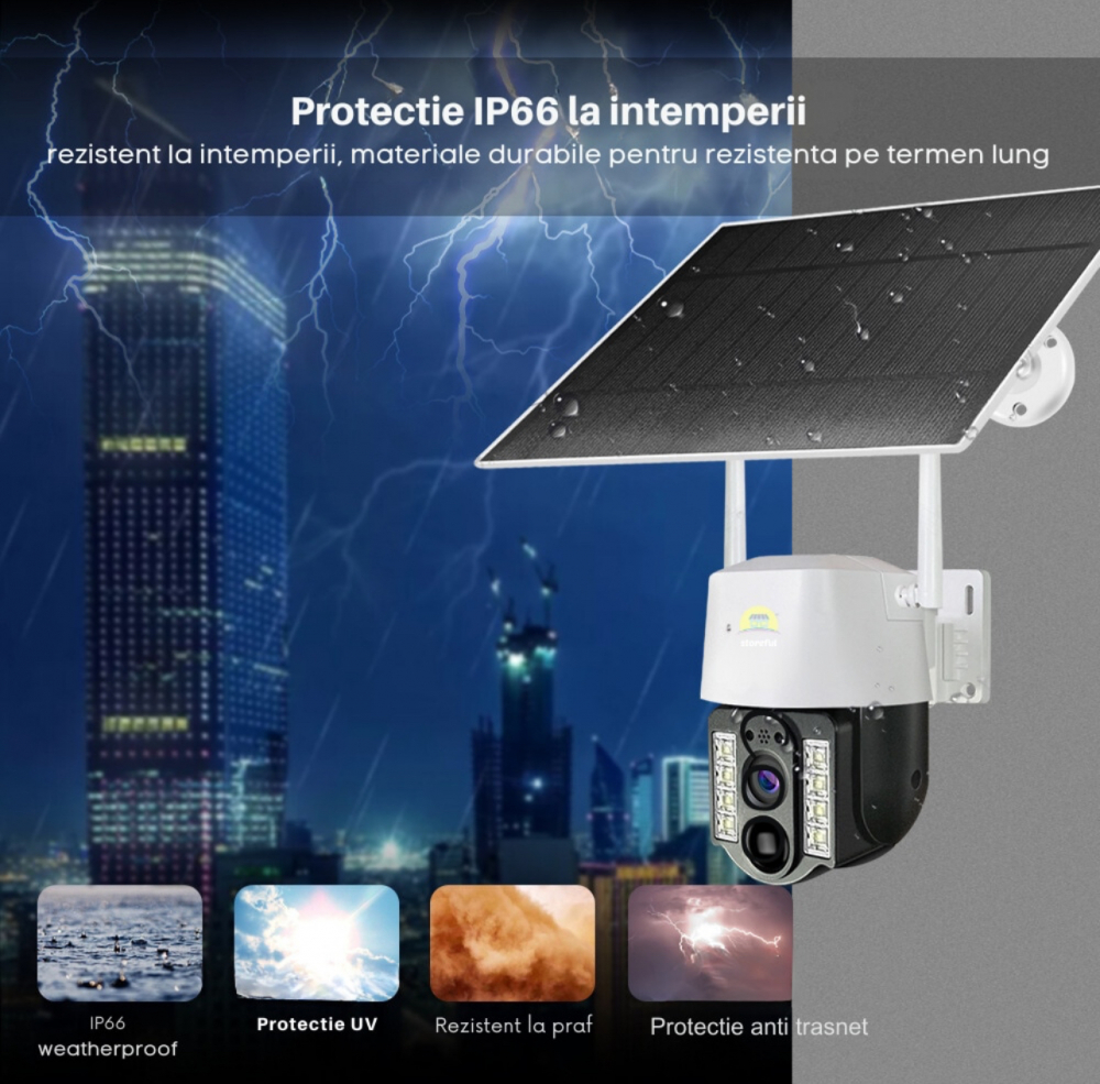 Camera SupraveghereVideo cu Panou Solar si cartela SIM, ALG™, conexiune 4G, FULL HD, panou solar 7,5W acumulatori inclusi 8000mah, intelligent tracking, PTZ, Micro SD, Rotire, Alarma miscare, excelent [4]