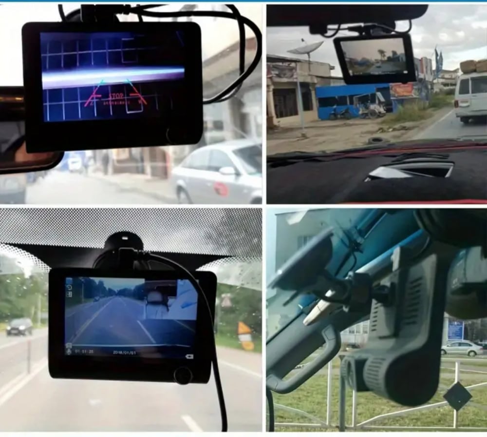 Camera Tripla Auto 3 in 1 +Camera Mansalier CADOU, Full HD 1080p, 3 Camere – Fata/Spate/Interior Neagra [8]