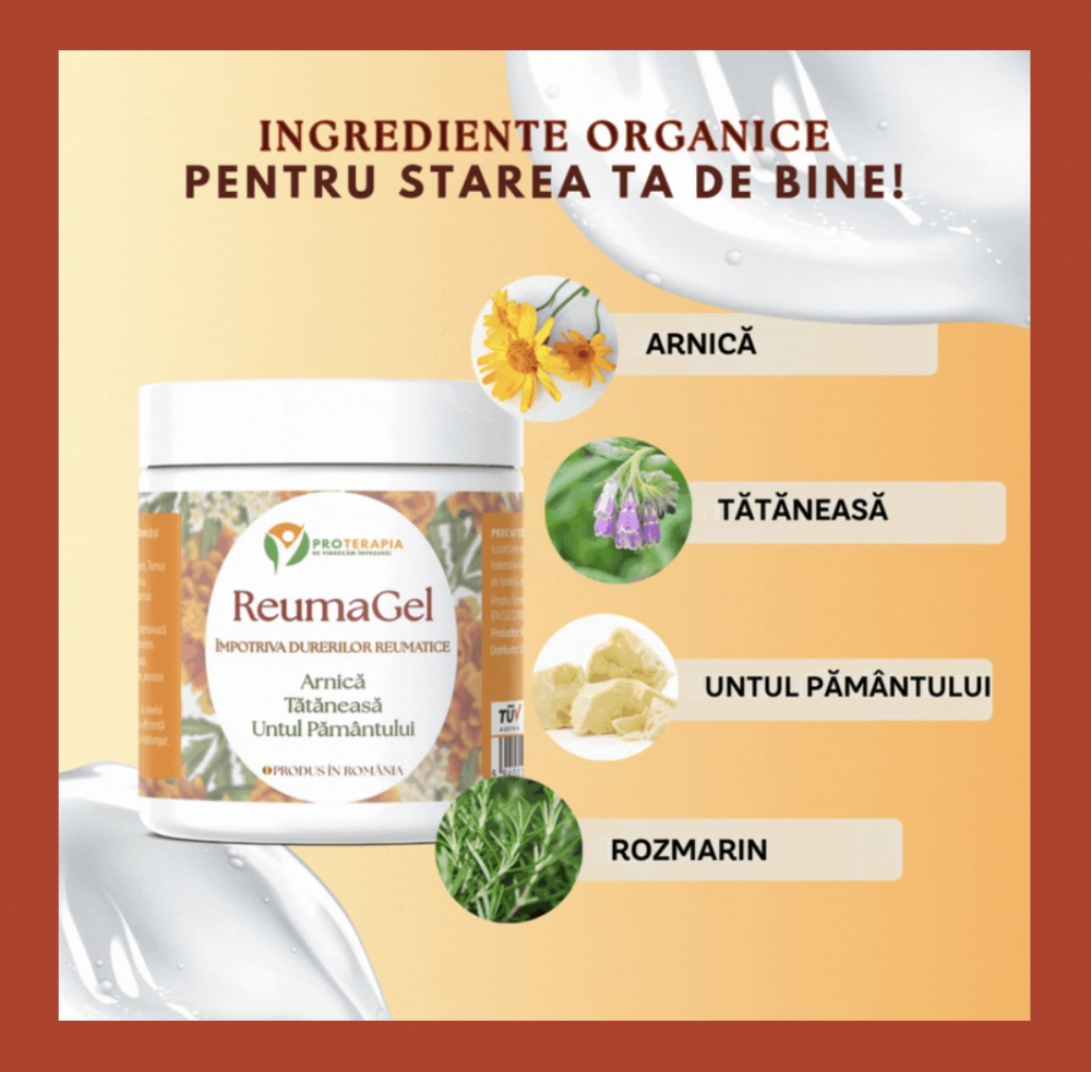 Crema Antireumatica ReumaGel ,cu Untul Pamantului,Tataneasa si Arnica, 250ml, PROTERAPIA [3]