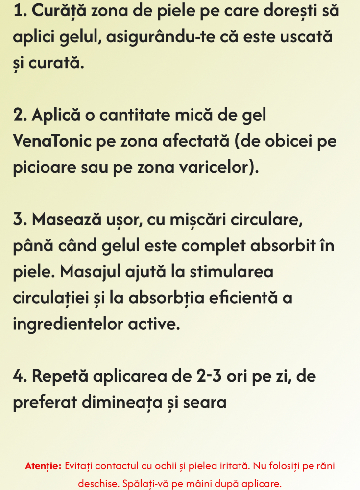 Crema VenaTonic, pentru Varice si Picioare Obosite cu extracte naturale de Castan, Spânz, Gălbenele, uleiuri de Mentă și Lavandă, 250 g, PROTERAPIA [5]