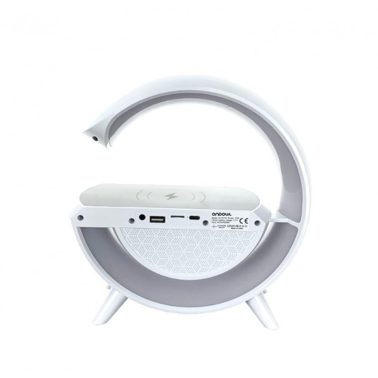 Lampa Smart 3 in 1, LED RGB si Incarcator Wireless Fast Charging 15W, Lumini Ambientale, Sincronizare muzicala, Acumulator,Difuzore, Bluetooth/FM/Card/Stick,apel telefonic [4]