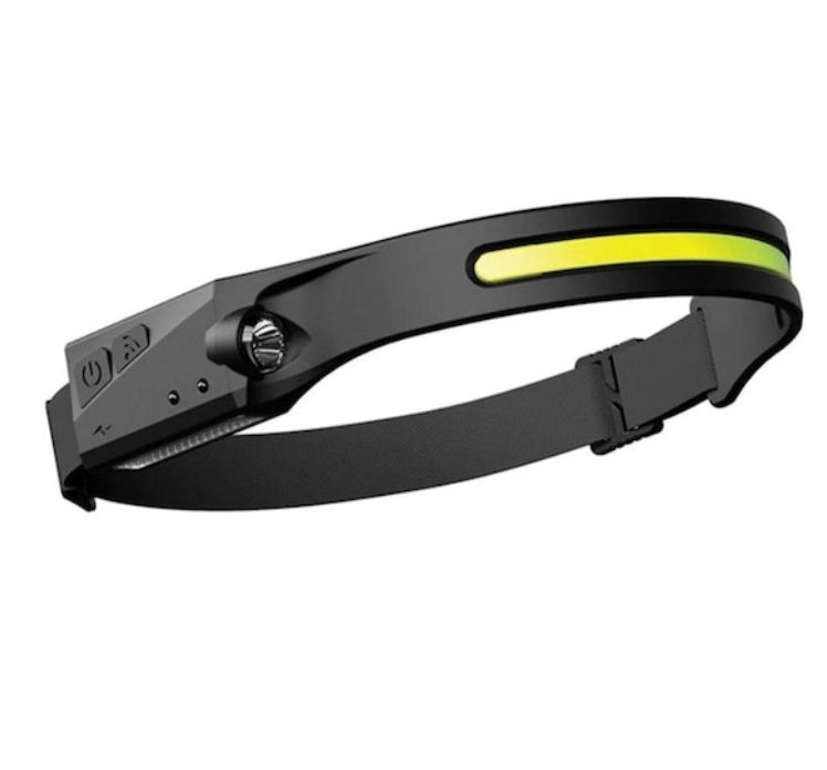 Lanterna de Cap LED, ALG™, Profesionala, Incarcare USB, Senzor Miscare, 4 Moduri Lumina, ABS / Silicon, IPX4, lumina laterala, Pentru Pescuit, Vanatoare, Munca, Negru [2]