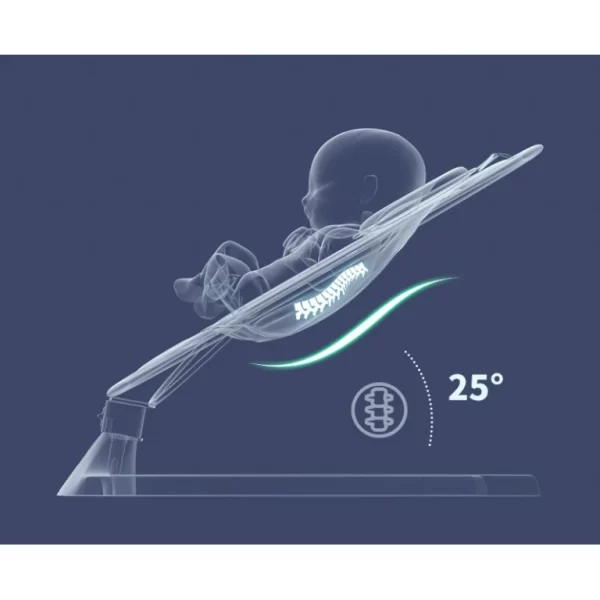 Leagăn Electric Bebeluși, Little Bird Balansoar pentru Bebe cu trepte de legănare, plasă protecție, conexiune Bluetooth, Telecomandă,USB, Jucării și Melodii ,Gri [9]