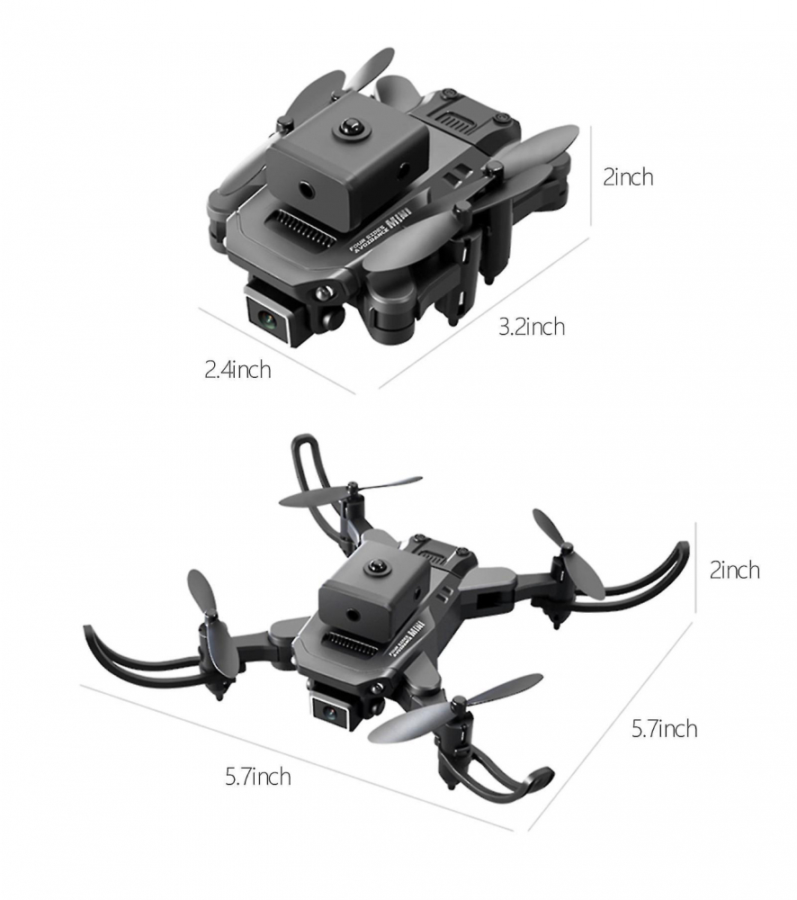 Mini Drona KY, rezolutie 4K ,Dual HD Camera de control de la distanță,evitare obstacole, accesorii incluse,Negru [13]