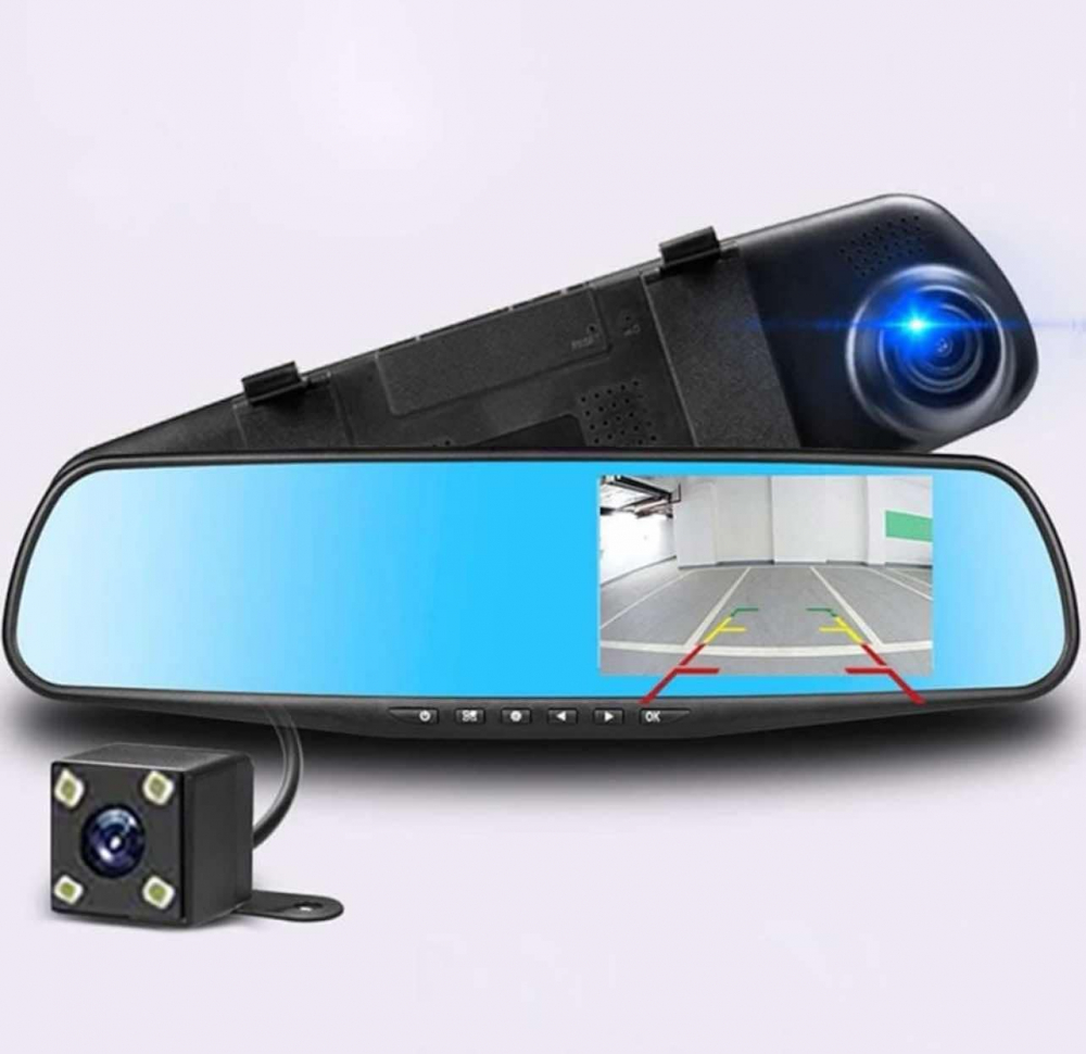 Oglinda cu camera auto DVR, dubla(fata/spate), FullHD 1080p, Display 4,3", Unghi larg filmare [8]