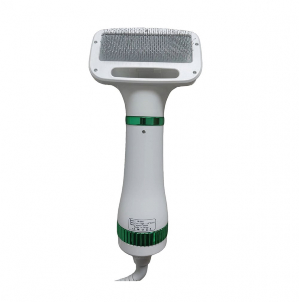 Perie cu Uscator ALG™, pentru Caini/Pisici si alte Animale de Companie , 2 in 1cu 3 moduri de Uscare, Zgomot Redus, 300W, Cablu 1.5m, Alb-Verde [10]