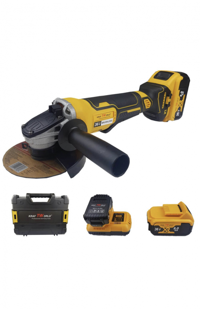 Polizor unghiular (Flex) cu 2 acumulatori si Statie de incarcatore 36V Brushless, , 9000 RPM [5]