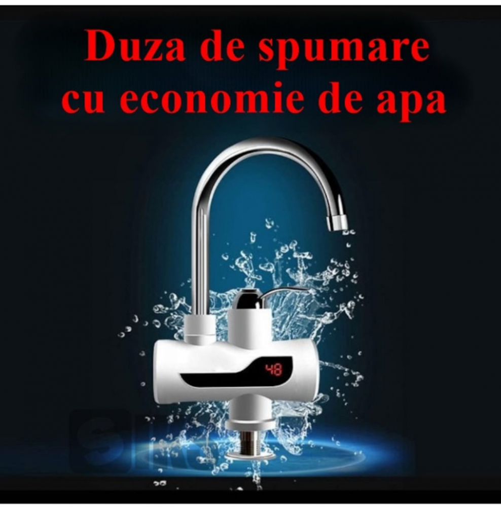 Robinet Electric ALG™ Instant cu Incalzire Instantanee a Apei, Afisaj LCD al Temperaturii, cu Montare Chiuveta, Alb [13]