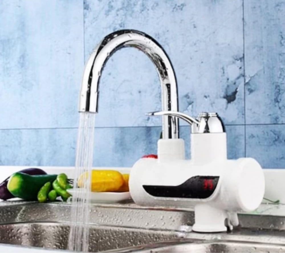 Robinet Electric ALG™ Instant cu Incalzire Instantanee a Apei, Afisaj LCD al Temperaturii, cu Montare Chiuveta, Alb [9]