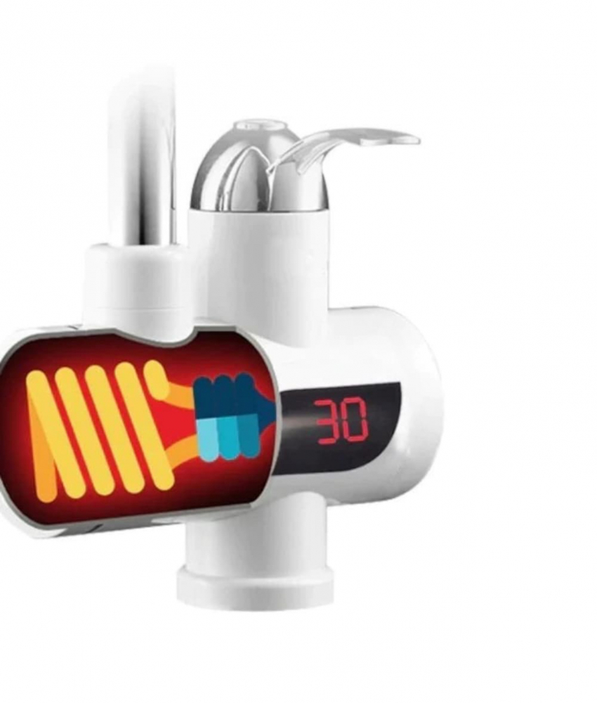 Robinet Electric ALG™ Instant cu Incalzire Instantanee a Apei, Afisaj LCD al Temperaturii, cu Montare Chiuveta, Alb [8]