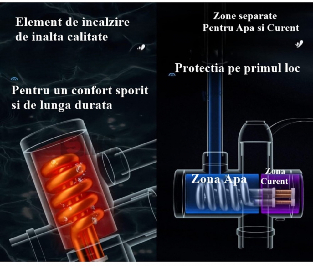 Robinet Electric ALG™ Instant cu Incalzire Instantanee a Apei, Afisaj LCD al Temperaturii, cu Montare Chiuveta, Alb [12]