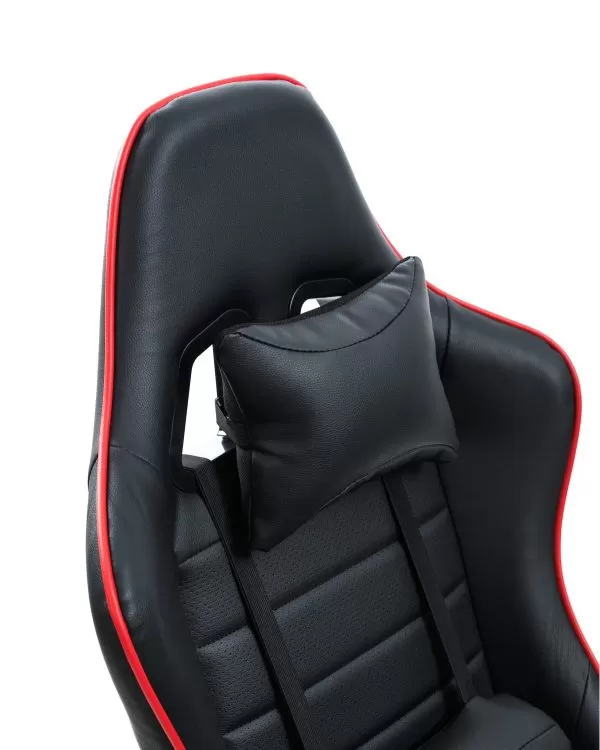 Scaun Gaming PRO KING Size, Cadru Otel, Piele Sintetica – negru cu rosu [5]