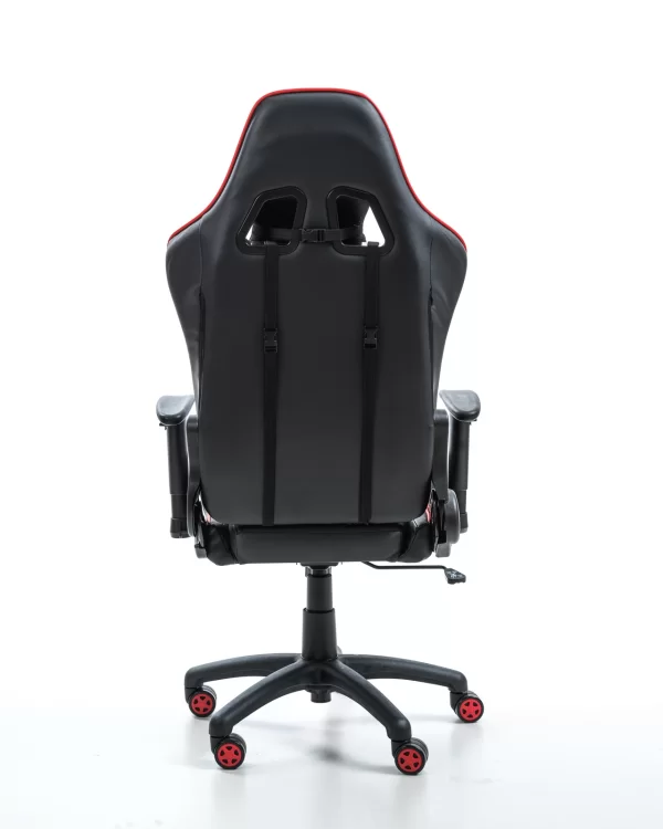 Scaun Gaming PRO KING Size, Cadru Otel, Piele Sintetica – negru cu rosu [6]